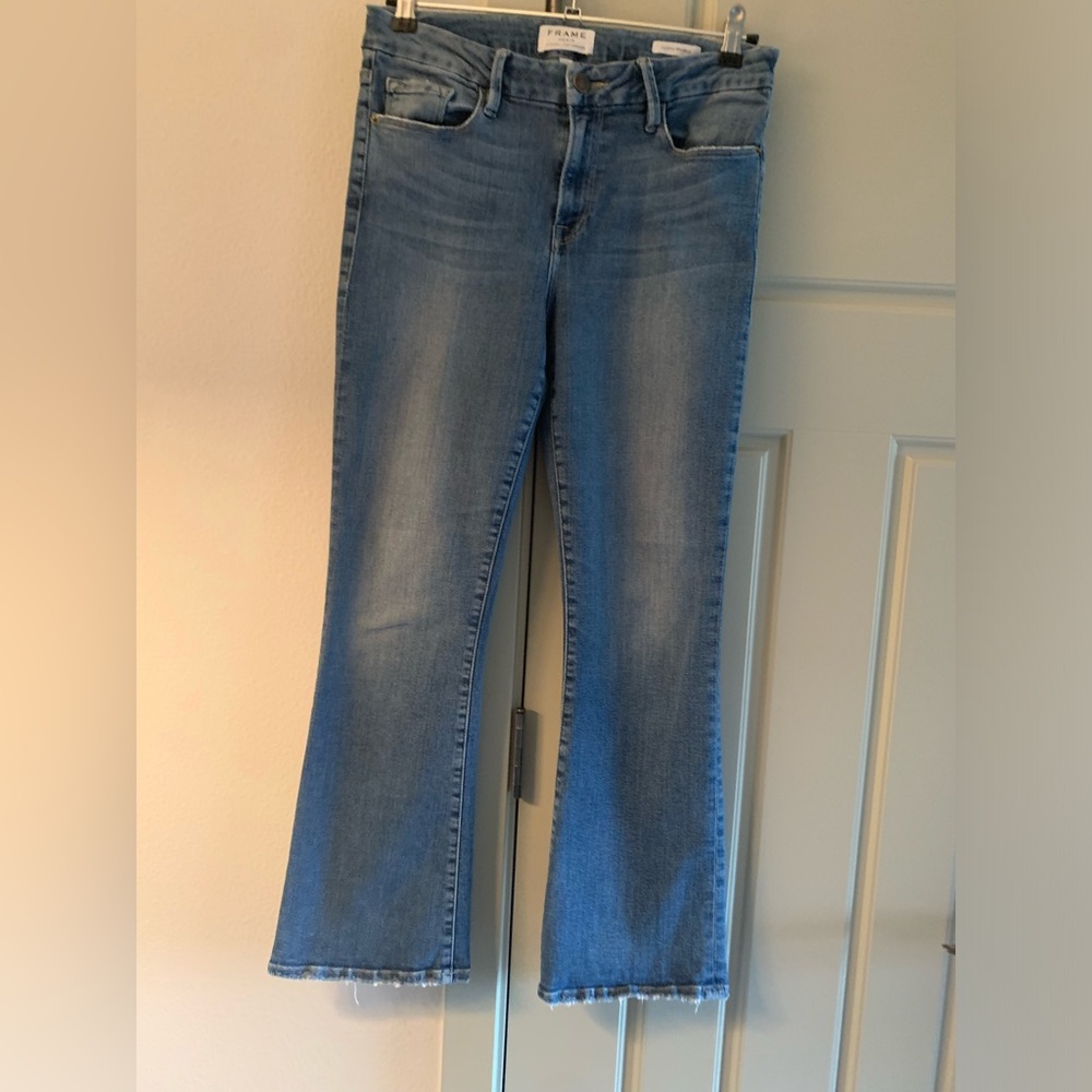 Frame Denim Light Blue Cropped Ankle Jeans